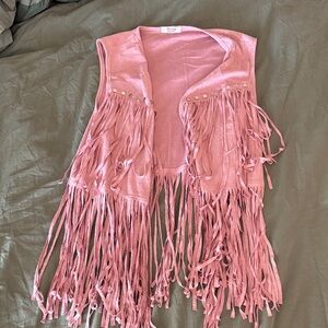 Pink Fringe Vest